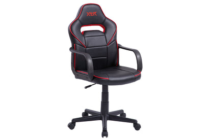 SILLÓN GIRATORIO RACER JUNIOR SÍMIL PIEL NEGRO - ROJO