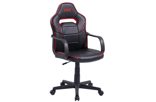 SILLÓN GIRATORIO RACER JUNIOR SÍMIL PIEL NEGRO - ROJO