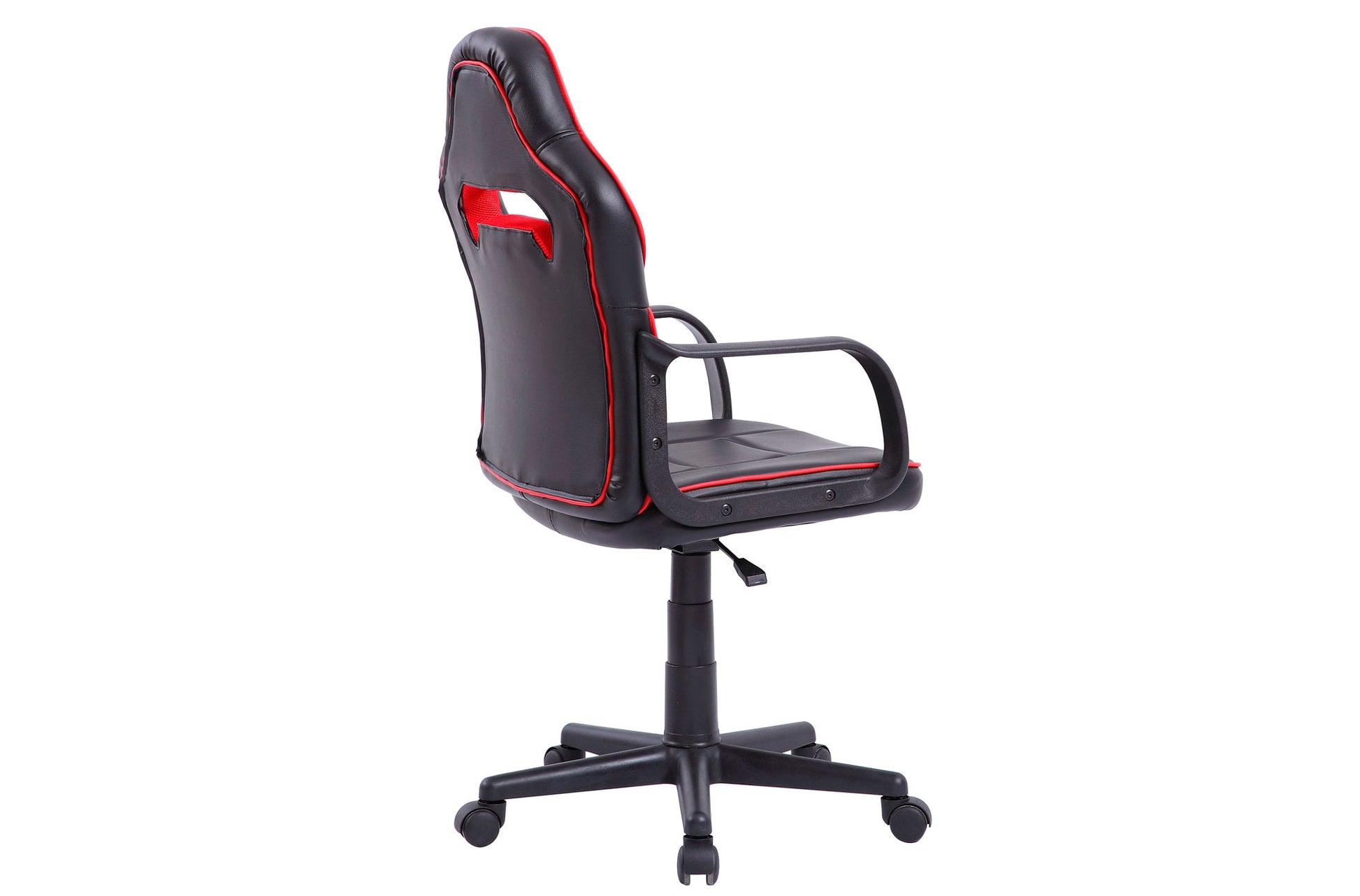 SILLÓN GIRATORIO RACER JUNIOR SÍMIL PIEL NEGRO - ROJO