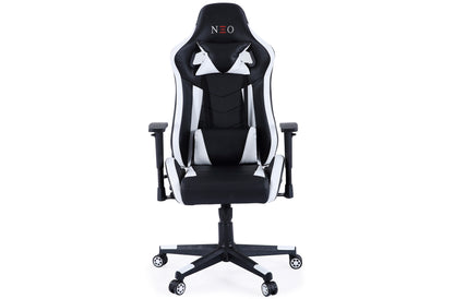 SILLÓN GIRATORIO Y RECLINABLE GAMER CLUTCH NEGRO / BLANCO
