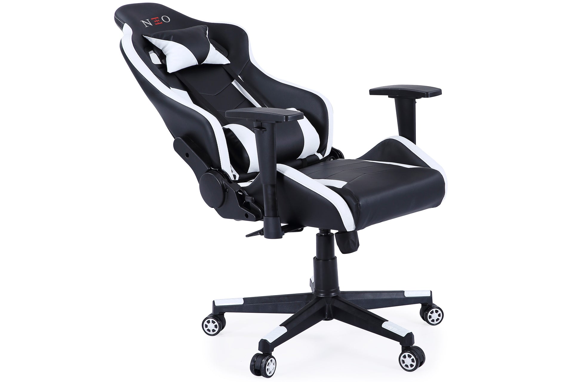 SILLÓN GIRATORIO Y RECLINABLE GAMER CLUTCH NEGRO / BLANCO