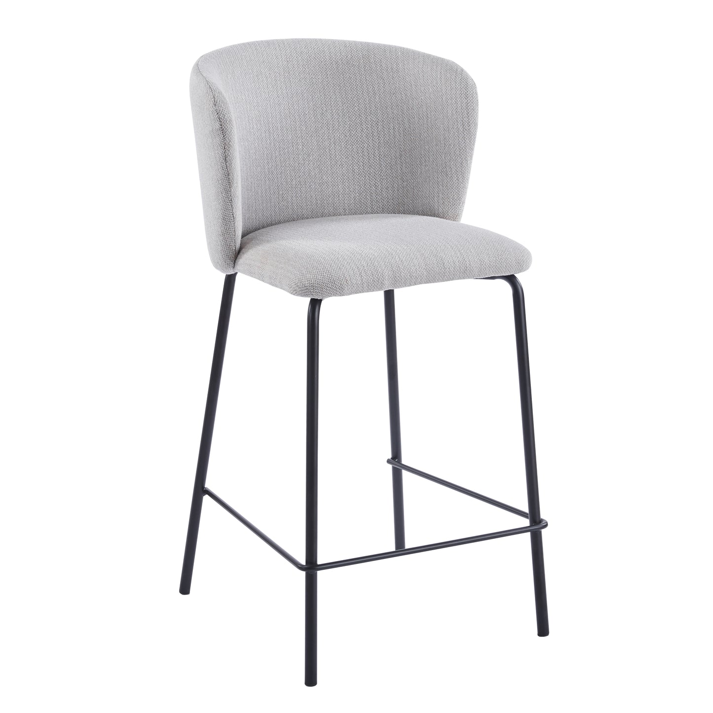PACK x2 - TABURETE TAPIZADO MARGOT ALTO ASIENTO 75 CM TEJIDO BEIGE