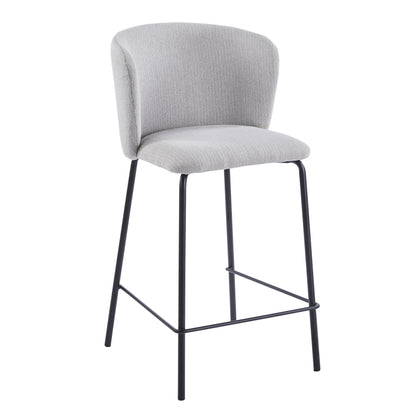 PACK x2 - TABURETE TAPIZADO MARGOT ALTO ASIENTO 75 CM TEJIDO BEIGE