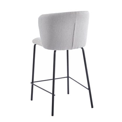 PACK x2 - TABURETE TAPIZADO MARGOT ALTO ASIENTO 75 CM TEJIDO BEIGE