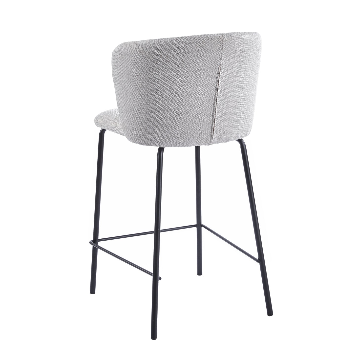 PACK x2 - TABURETE TAPIZADO MARGOT ALTO ASIENTO 65 CM TEJIDO BEIGE