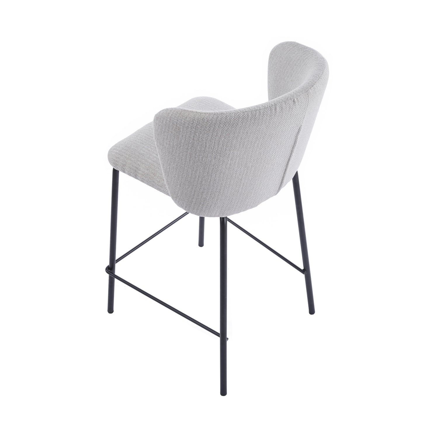 PACK x2 - TABURETE TAPIZADO MARGOT ALTO ASIENTO 75 CM TEJIDO BEIGE