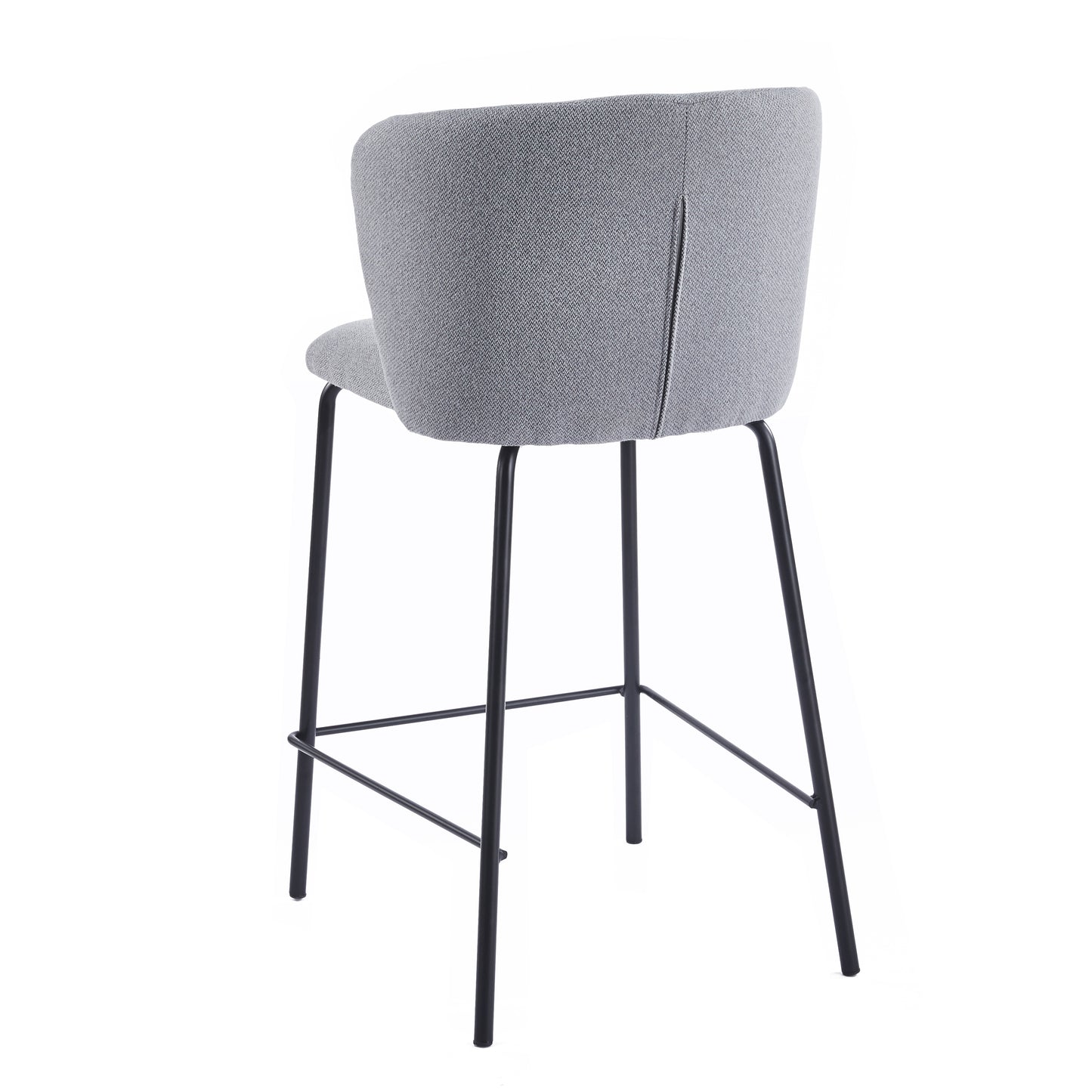 PACK x2 - TABURETE TAPIZADO MARGOT ALTO ASIENTO 75 CM TEJIDO GRIS