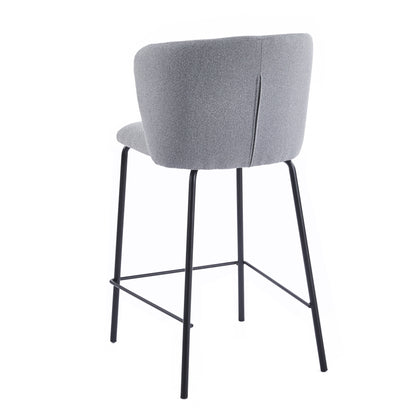 PACK x2 - TABURETE TAPIZADO MARGOT ALTO ASIENTO 75 CM TEJIDO GRIS