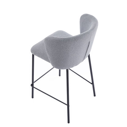 PACK x2 - TABURETE TAPIZADO MARGOT ALTO ASIENTO 75 CM TEJIDO GRIS